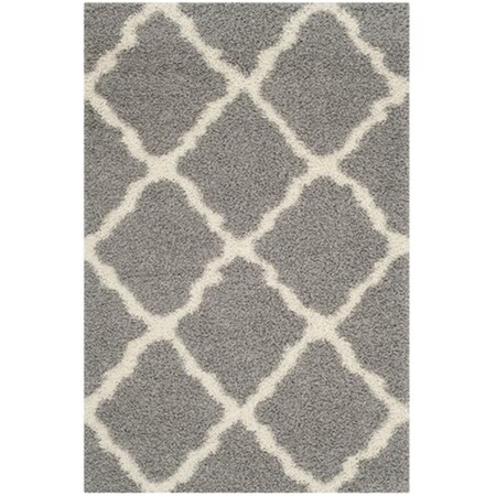 Safavieh Dallas Shag Power Loomed Rectangle Rug- Grey - Ivory- 6 x 9 ft. SGD257G-6
